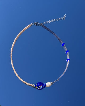 Necklace Blue Marble