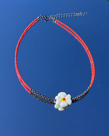 Necklace White Flora