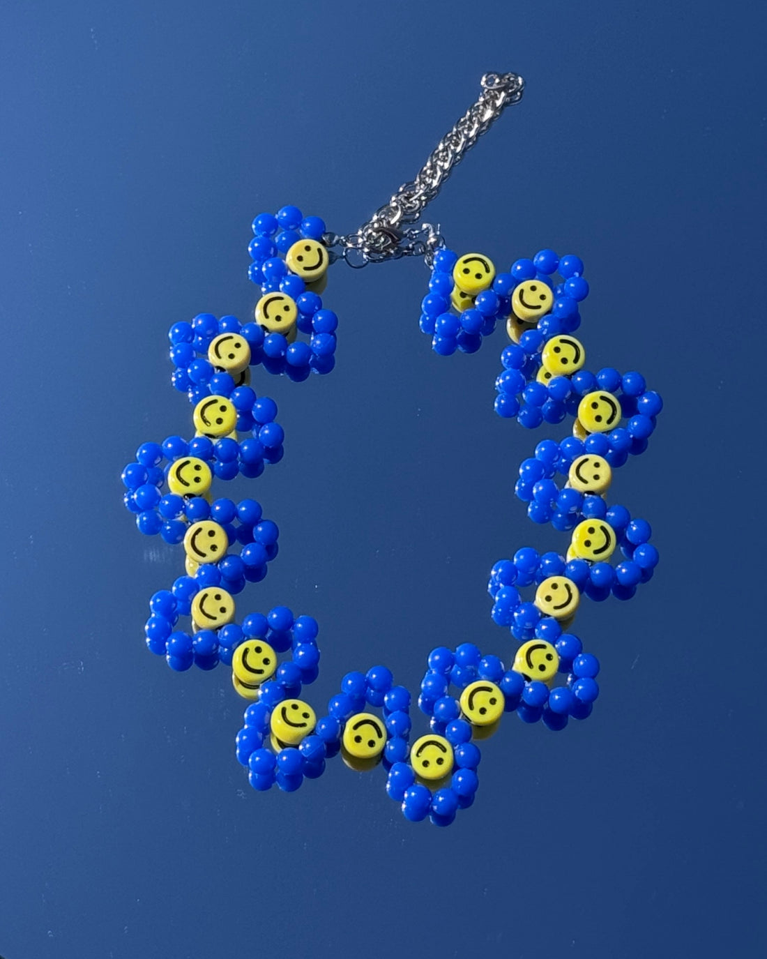 Necklace Smiley Face Blue
