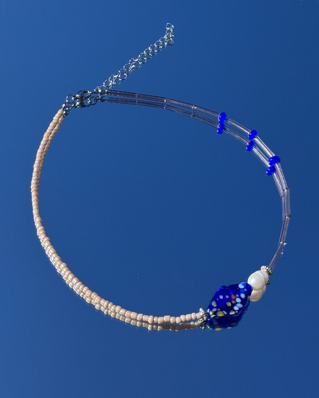 Necklace  Blue Marble